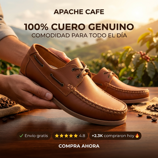 Apache Santorini Café- 100% Cuero Genuino