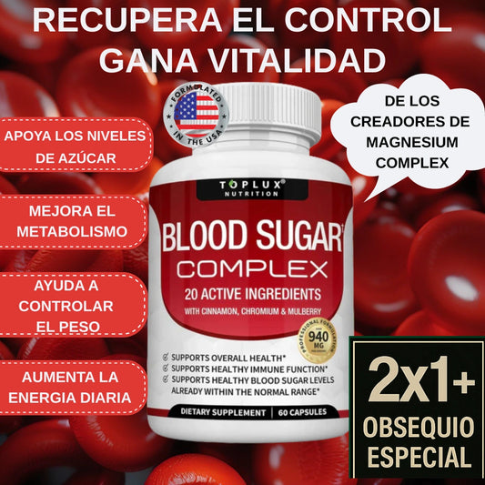 Blood Sugar Complex Original™ 60 capsulas 940 Mg -Apoya niveles equilibrados de azúcar con fórmula natural certificada.