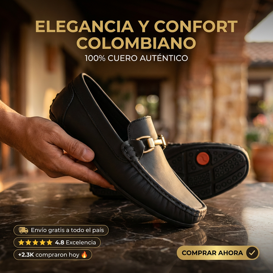 Mocasin Black- 100% Cuero Genuino