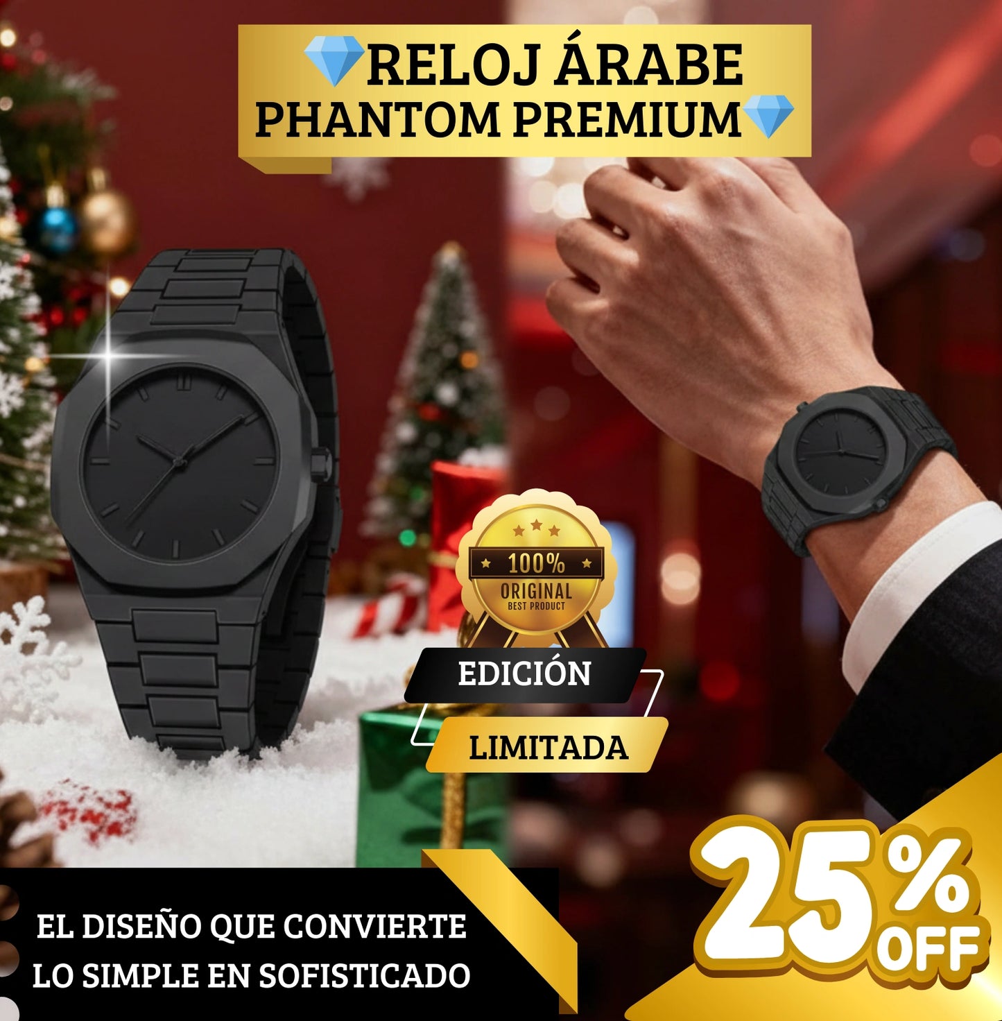 Reloj Árabe Phantom™- Minimalismo, Poder y Distinción